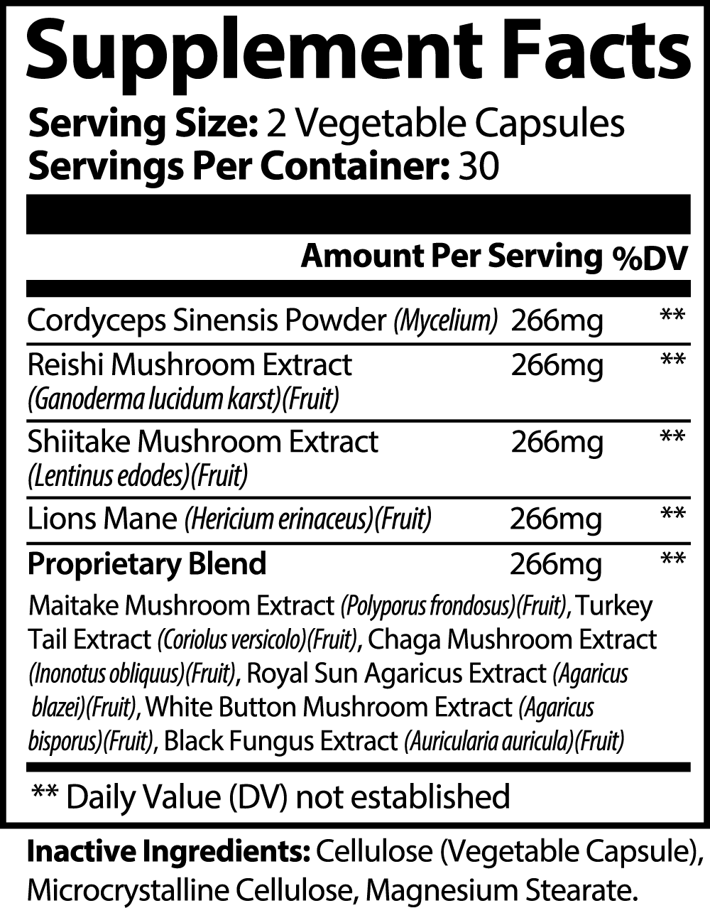 Mushroom Complex 10 X (Stress, Depression, Anxiety)